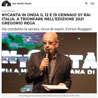 Allmusic.it - NYCANTA IN ONDA IL 12 E 19 GENNAIO SY RAI ITALIA.