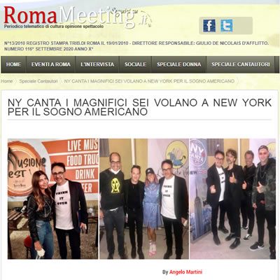 RomaMeeting.it - NY CANTA I MAGNIFICI SEI VOLANO A NEW YORK PER IL SOGNO AMERICANO